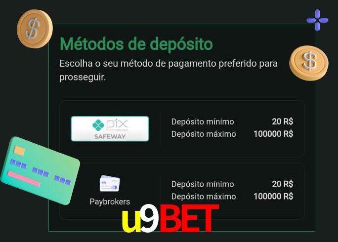 O cassino u9bet oferece uma grande variedade de métodos de pagamento